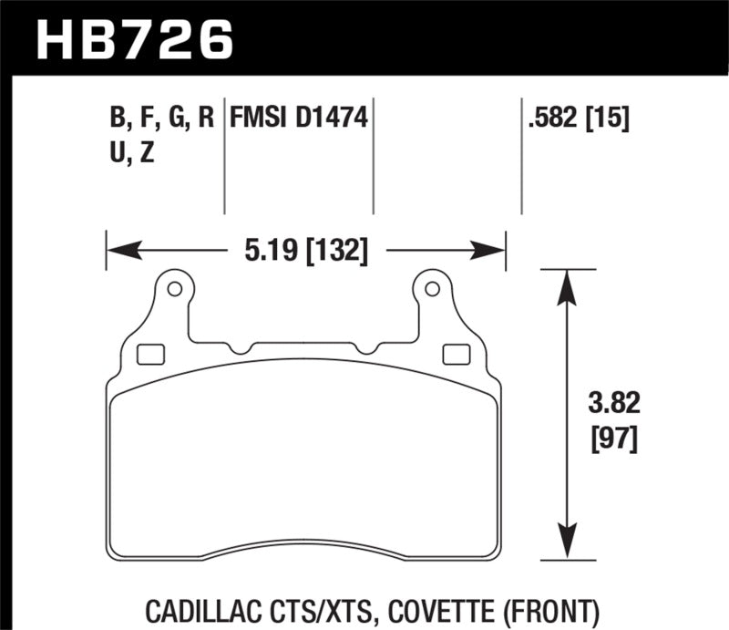 Hawk Plaquettes de frein avant Chevrolet Camaro SS HPS Street 2010-2015